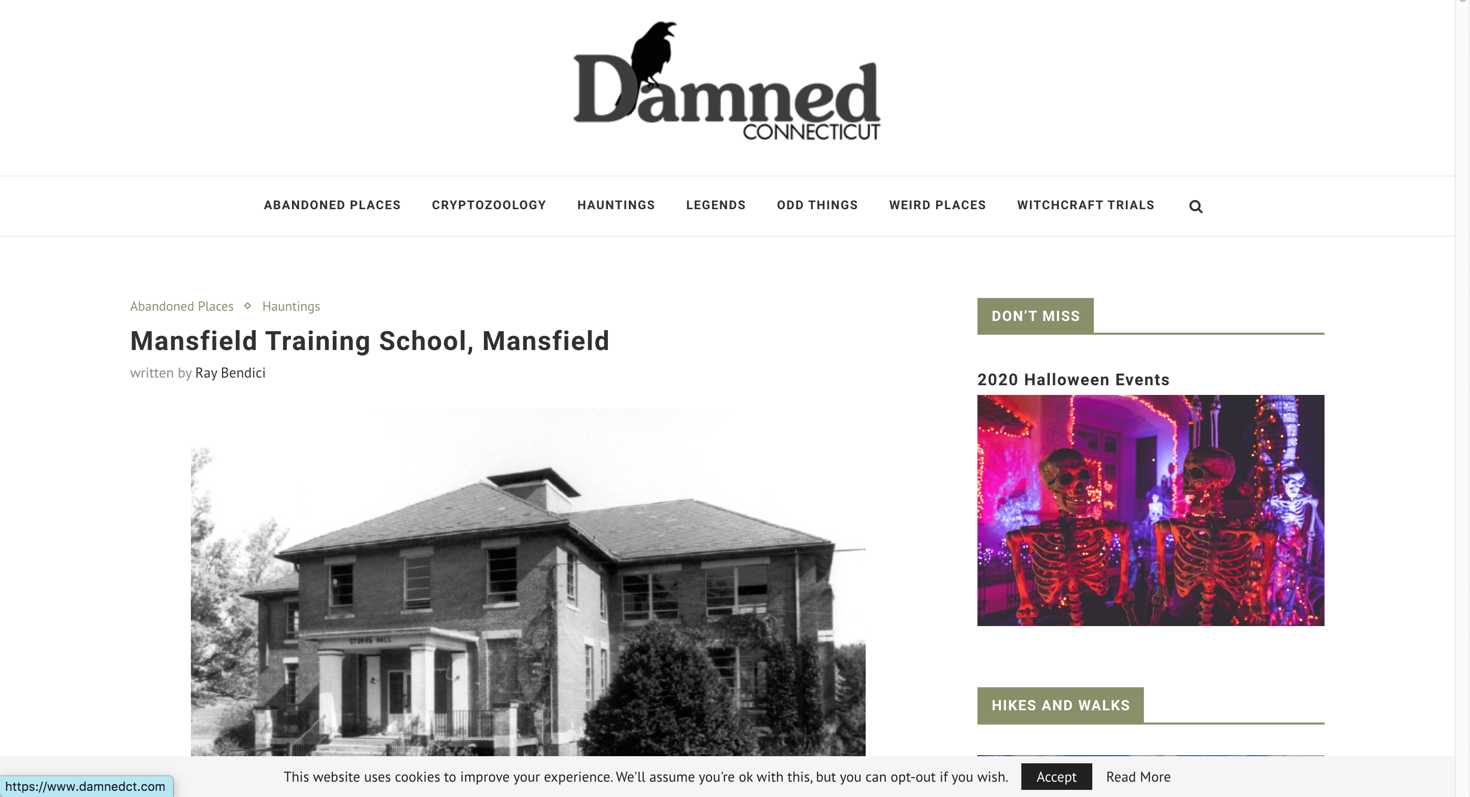 Article from Dammned Connecticut about The Mansfield Training School